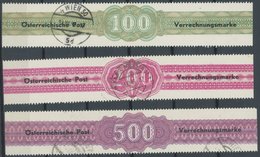 VERRECHNUNGSMARKEN V 1-3 O, 1948, Zustellgebühren, 200 Und 500 S. übliche Büge, Pracht, Mi. 270.- - Altri & Non Classificati