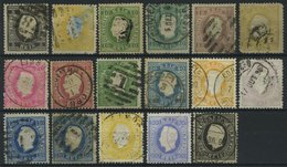 PORTUGAL Aus 34-61 O, 1870-84, 17 Verschiedene Werte, Feinst/Pracht, Mi. 900.- - Other & Unclassified