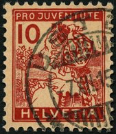 SCHWEIZ BUNDESPOST 129 O, 1915, 10 C. Pro Juventute, Pracht, Mi. 110.- - 1843-1852 Federal & Cantonal Stamps