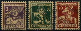 SCHWEIZ BUNDESPOST 130-32 O, 1916, Pro Juventute, Prachtsatz, Mi. 150.- - 1843-1852 Federal & Cantonal Stamps