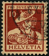 SCHWEIZ BUNDESPOST 132 O, 1916, 10 C. Pro Juventute, Pracht, Mi. 90.- - 1843-1852 Federal & Cantonal Stamps