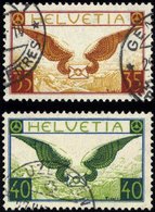 SCHWEIZ BUNDESPOST 233/4x O, 1929, Geflügelter Brief, Gewöhnliches Papier, Pracht, Mi. 160.- - 1843-1852 Federal & Cantonal Stamps