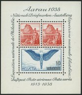 SCHWEIZ BUNDESPOST Bl. 4 **, 1934, Block Aarau, Pracht, Mi. 75.- - 1843-1852 Kantonalmarken Und Bundesmarken