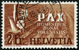 SCHWEIZ BUNDESPOST 456 O, 1945, 2 Fr. PAX, Pracht, Mi. 200.- - 1843-1852 Federal & Cantonal Stamps