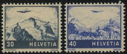 SCHWEIZ BUNDESPOST 506/7 **, 1948, Flugzeug über Landschaften, Pracht, Mi. 70.- - 1843-1852 Poste Federali E Cantonali