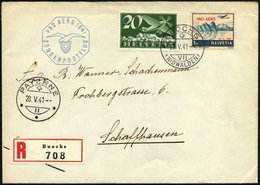 LUFTPOST SF 41.1.a BRIEF, 28.5.1941, Pro Aero Postflug BUOCHS-PAYERNE, Pilot: Oblt. Heitmanek N. Lt. Thut, Frankiert Mit - Erst- U. Sonderflugbriefe