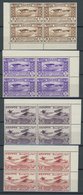ÄGYPTEN 186-90 VB **, 1933, Luftfahrtkongress In Postfrischen Eckrandviererblocks, Prachtsatz - Sonstige & Ohne Zuordnung