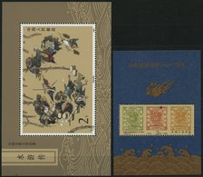 CHINA - VOLKSREPUBLIK Bl. 43/4 **, 1987/8, Block Die Gesetzlosen Aus Dem Sumpfland Und 110 Jahre Chinesische Briefmarken - Autres & Non Classés