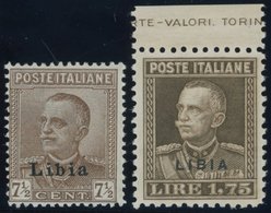 ITALIENISCH-LYBIEN 68,70A **, 1928, 71/2 Und 1.75 L. König Emanuel III, Gezähnt 11, 2 Postfrische Prachtwerte - Libye