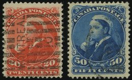 KANADA 36/7 O, 1863, 20 Und 50 C. Königin Viktoria, 2 Prachtwerte, Mi. 135.- - Sonstige & Ohne Zuordnung