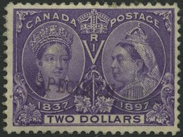 KANADA 50SP *, 1897, 2 $ Violett Mit Violettem Aufdruck SPECIMEN, Gummireste, Feinst (helle Stelle) - Altri & Non Classificati