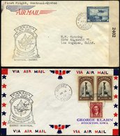 KANADA 211,214 BRIEF, 11.4.1942, Erstflug MONTREAL-QUEBEC Und Am 16.4. Rückflug, 2 Prachtbriefe - Other & Unclassified