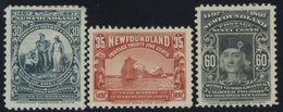KANADA - NEUFUNDLAND 55-57 *, 1897, 30 - 60 C. Entdeckung Neufundlands, Stärkere Falzreste, Prachtsatz, Mi. 185.- - 1857-1861