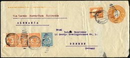 MEXIKO U.a.339 BRIEF, 1914, 5 C. Orange Ganzsachenumschlag Mit Revolutions-Zusatzfrankatur Mit 5 C. Orange Aufdruck GOBI - Messico
