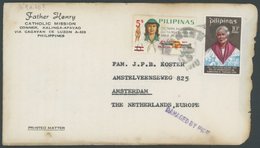 PHILIPPINEN 1970, Brandkatastrophenbrief Mit L1 DAMAGED BY FIRE, Drucksachenbrief Der Katholischen Mission Mit Inhalt,Pr - Filipinas