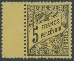 TUNESIEN P 35 **, Portomarken: 1903, 5 Fr. Schwarz Auf Gelb, Postfrisch, Pracht - Tunisie (1956-...)