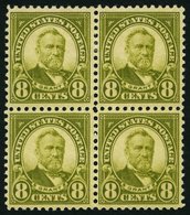 USA 270 VB **,* , Scott 560, 1923, 8 C. Grant Im Viererblock, Das Untere Paar Postfrisch, Pracht - Otros & Sin Clasificación