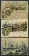 DEUTSCHLAND ETC. HAMBURG, Meist Hafen, 5 Verschiedene Karten, Dabei Eine Gruss Aus.. Von 1897, (kleine Mängel), Sonst Pr - Altri & Non Classificati