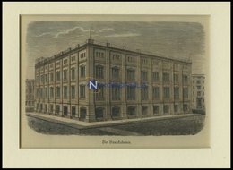 BERLIN: Die Bauakademie, Kolorierter Holzstich Um 1880 - Litografía