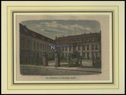 BERLIN: Das Ministerium Des Königlichen Hauses, Kolorierter Holzstich Um 1880 - Lithographien