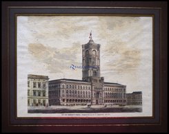 BERLIN: Das Neue Rathaus, Kol.Holzstich Nach Theuerkauf Um 1880 - Lithographien