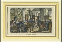 BREMEN: Im Ratskeller, Kolorierter Holzstich Von Gehrts Von 1881 - Lithographien