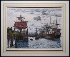 HAMBURG: Der Hafen, Kol. Holzstich Von Bartels Von 1881 - Litografia