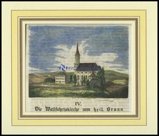 HOHENTHAN/NIEDERBAYERN: Die Wallfahrtskirche Zum Heil. Brunn, Kolorierter Holzstich A.d. Sulzb. Kalender Von 1866 - Lithographien