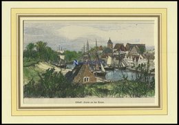 LÜBECK: Partie An Der Trave, Kolorierter Holzstich Von G. Schönleber Von 1881 - Litografia