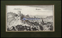 NIERSTEIN, Teilansicht Mit Der Schwabsburg, Kupferstich Von Merian Um 1645 - Litografia