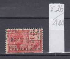 26K414 / 1925 - 2 Fr.  - BRUXELLES , ALBERT Revenue Fiscaux Steuermarken Fiscal Belgique Belgium Belgien Belgio - Sellos