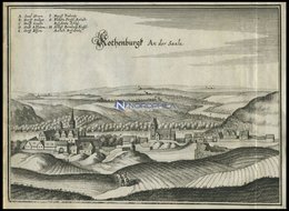 ROTHENBURG An Der SAALE, Gesamtansicht, Kupferstich Von Merian Um 1645 - Litografia