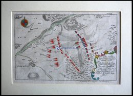 SANDERSHAUSEN, Plan Der Schlacht Vom 23.7.1758, Altkolorierter Kupferstich Von Ben Jochai Bei Raspische Buchhandlung 176 - Litografia