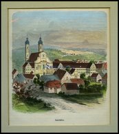 ZWIEFALTEN: Teilansicht, Kolorierter Holzstich Von Mauch Und Kunz, 1866 - Litografía