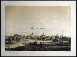 ODENSE (Odense), Gesamtansicht, Lithographie Mit Tonplatte Von Alexander Nay Nach Wilhelm Petersen Bei Emil Baerentzen,  - Lithographies