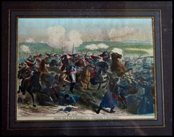 REISCHOFFEN: Schlachtenszene Des 8. Und 9. Regiments, Kolorierter Holzstich Aus Malte-Brun Um 1880 - Lithographies