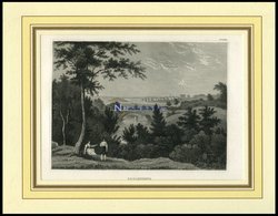 CARLSCRONA, Gesamtansicht Aus Der Ferne, Stahlstich Von B.I. Um 1840 - Lithographien