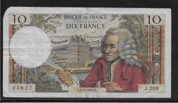 France 10 Francs Voltaire - Fayette N°62-18 - Variété Format Plus Grand 81x151 Mm Au Lieu De 80x150 - 10 F 1963-1973 ''Voltaire''
