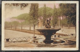 LAZIO - ROMA - VILLA UMBERTO - FORMATO PICCOLO COLORATA - EDIZ. VERDESI - VIAGGIATA 1933 - Parcs & Jardins