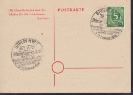 AllBes. GemAusg. 915 EF Auf Sonderkarte Des FDGB, Mit Sonderstempel: Berlin Delegierten-Beratung Des FDGB 9.2.1946 - Amerikaanse, Britse-en Russische Zone