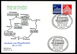 Bund PU38 D2/001 Privat-Umschlag DAMPFLOKS Gönnern Sost. 1972  NGK 25,00 € - Privé Briefomslagen - Gebruikt
