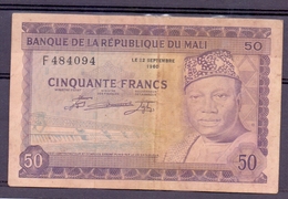 Mali  AOF  50 Fr 1960  Fine - Stati Dell'Africa Occidentale