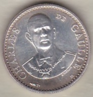 Medaille En Argent Massif 1er Titre, Charles De Gaulle – 30e Anniversaire 1958 -1988 - Autres & Non Classés