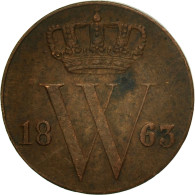 Monnaie, Pays-Bas, William III, 1/2 Cent, 1863, TTB, Cuivre, KM:90 - 1849-1890 : Willem III