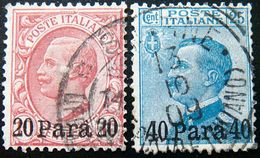 ITALIAN LEVANT 1908 20pa On 10c,40pa On 25c Emmanuel III Used - Amtliche Ausgaben