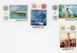 Barbados 1988-Moulin,bateaux-Lloyd's-Emission Commune-YT 732/5***MNH - Barcos