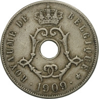 Monnaie, Belgique, 25 Centimes, 1909, TTB, Copper-nickel, KM:62 - 25 Cents