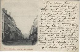 Bruxelles   Rue Des Rentiers Vers La Place Jourdan.  -  1903  Naar  Heyst-Sur-Mer - Etterbeek