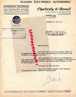 87- LIMOGES- FACTURE CHABRELY & BREUIL-STATION ELECTRIQUE AUTOMOBILE-ELECTRICITE-LES ROUTIERS-27 RUE HOCHE-1953 - Automovilismo
