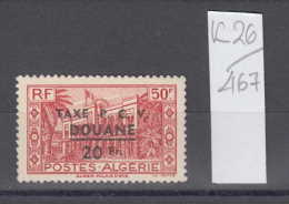 26K467 / Algérie - YV Taxe 27 N** TAXE P.C.V. Douane 20 Fr.   Algerie  Algeria Algerien - Strafport